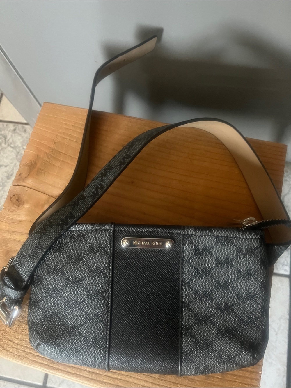 Michael Kors Black Signature Monogram Crossbody